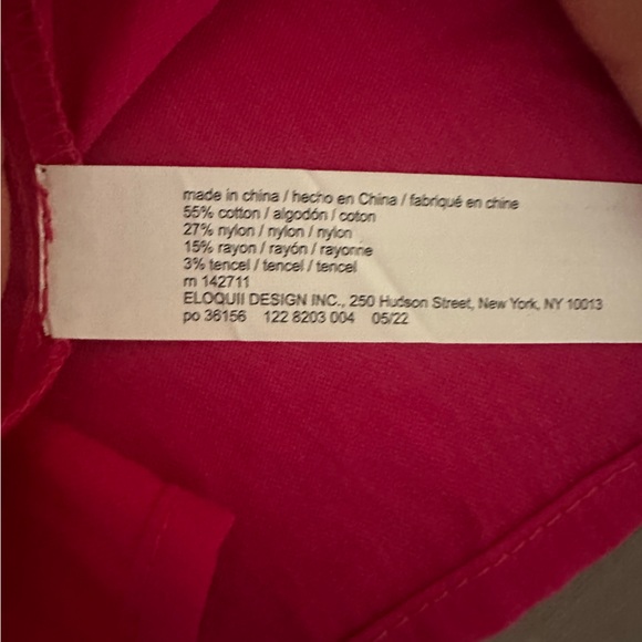 ELOQUII Smocked Bodice One Shoulder Tiered Midi Dress Hot Pink Plus Size 16 - Picture 5 of 5